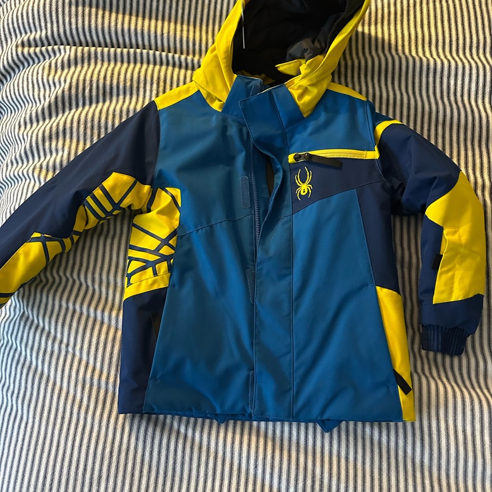 Spyder Kids Vibrant Blue and Yellow snow jacket 4T Ski Jacket Boys/Girls